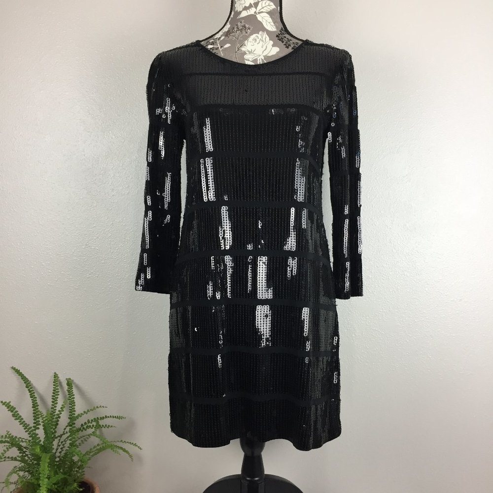 Theory 3/4 Sleeve Sequined Cocktail Dress size M